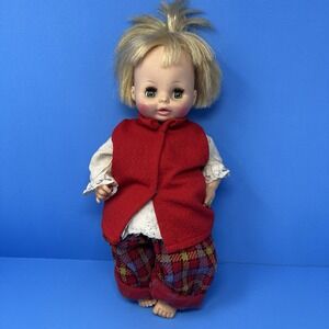 Vintage Horsman Doll 1974 Sleep Eyes Open Close Plastic Collectible 13 Inch Toy